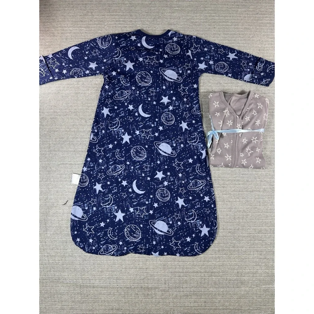 Unnivoll Baby Sleep Sack 6-12 Months Long Sleeve 100% Cotton Blue/Grey